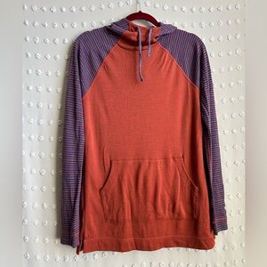 Smartwool Women’s NTS Mid 250 Drape Neck Hoody Sz L Red Purple